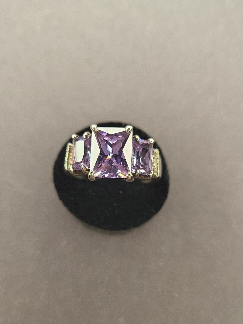 Elegant Purple Stone Silver Ring